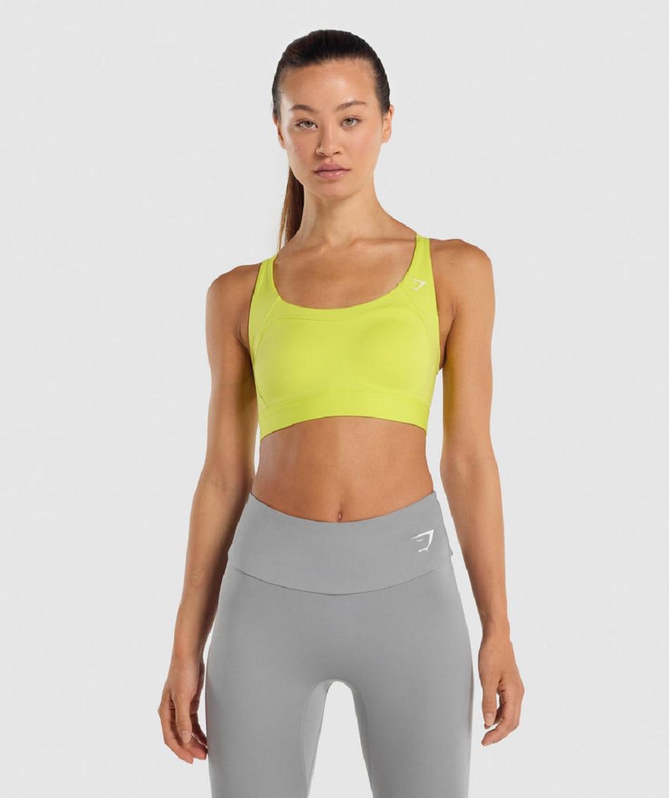 Gymshark Racer Back Ženske Sportski Grudnjak Žute | HR 3323WNB